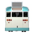 Retro 1970 Bus- Back view white background 3D Rendering Ilustracion 3D Royalty Free Stock Photo