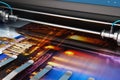 Printing photo banner on large format color plotter Royalty Free Stock Photo