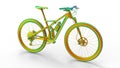 3D rendering - rainbow colored bicycle