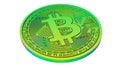 3D rendering - Rainbow colored Bitcoin