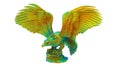 3D render - rainbow eagle trophy