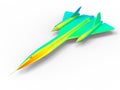3D rendering - rainbow jet plane Royalty Free Stock Photo