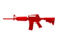 3D render illustration red AR15