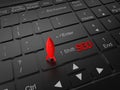 SEO red rocket on top of a keyboard Royalty Free Stock Photo