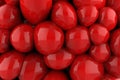 3d render illustration of rubber red ballons backdrop