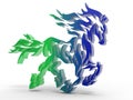 3D rendering - running horse cutout