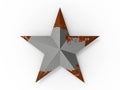 3D rendering - rusted metallic star