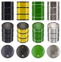 3d render illustration of a set of drum barrels Royalty Free Stock Photo