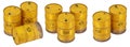 3d render illustration of a set of toxic waste drum barrels Royalty Free Stock Photo