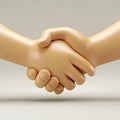 A Symbolic 3D Rendering of Business Handshake Emoji Depicting Collaboration and Agreement in the Corporate World Royalty Free Stock Photo