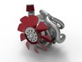 Small engine 3D render
