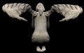 3d render illustration of stone angel statue praying on dark background