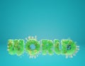 3d render illustration on the theme of ecology. The word world. Royalty Free Stock Photo