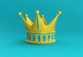 3D Render Illustration Turquoise Crown isolated on Color Background