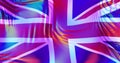 United Kingdom Britain flag with LGBT rainbow reflections. Gay friendly country. 3d render illustration Royalty Free Stock Photo
