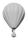 3d render illustration, white hot air balloon mockup, isolated white background Royalty Free Stock Photo