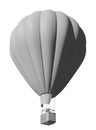 3d render illustration, white hot air balloon mockup, isolated white background Royalty Free Stock Photo