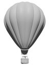 3d render illustration, white hot air balloon mockup, isolated white background Royalty Free Stock Photo