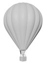 3d render illustration, white hot air balloon mockup, isolated white background Royalty Free Stock Photo