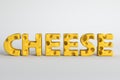 3d render illustration of the word cheese