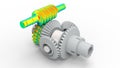 3D rendering - worm gear assembly Royalty Free Stock Photo