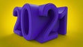 3D rendering - Year 2021 from two 3D text