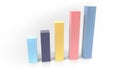 3D render illustrations of graph chart showing business statistic
