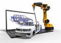 Automotive manufacturing business. Automatic Assembly line