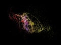 3d render image of an explosion of multicolored liquid