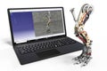 Robot development process with cad Royalty Free Stock Photo
