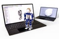 Robot development process with cad Royalty Free Stock Photo