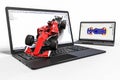 Computer aided design with 3D software. computer aided design of a race car