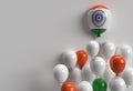 3D Render India independence Day Banner India Flag Air Balloons