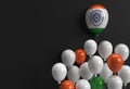 3D Render India independence Day Banner India Flag Air Balloons