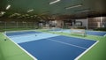 3d render indoor pickleball court illustration