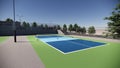 3d render indoor pickleball court illustration