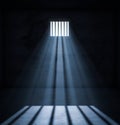 3d render inside of a prison cell with light shining from the window
