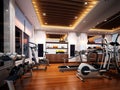 3d render of interior fitness room