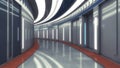 Futuristic empty interior corridor