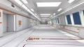 3d render interior. Futuristic hallway. Royalty Free Stock Photo