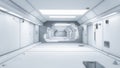 3d render interior. Futuristic hallway.