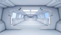 3d render interior. Futuristic hallway.