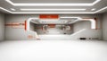 3d render interior. Futuristic hallway. Royalty Free Stock Photo