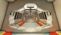3d render interior. Futuristic hallway. Royalty Free Stock Photo