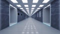 3d render interior. Futuristic hallway. Royalty Free Stock Photo