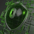 3d internet secuirty badge Royalty Free Stock Photo