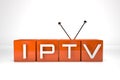 3D render . IPTV . Online television broadcasting . Technology concept