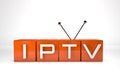 3D render . IPTV . Online television broadcasting . Technology concept Royalty Free Stock Photo