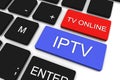 3D render . IPTV . Online television broadcasting . Technology concept Royalty Free Stock Photo
