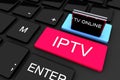 3D render . IPTV . Online television broadcasting . Technology concept Royalty Free Stock Photo